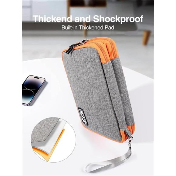 Large Electronics Organizer, 11" Travel Cord Organizer, Cable Organizer Bag - Picture 2 of 6